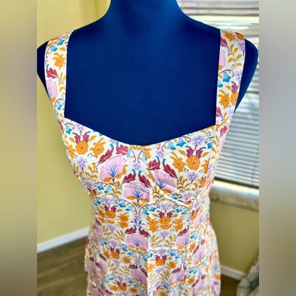 NEW! Free People Ivory Floral Print Sasha Sweetheart-Neck Mini Dress - Picture 8 of 17